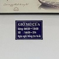 Opening hours  at Quán Chay Thiên Phước Quang in Da Nang