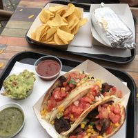 tacos, nachos, burrito, and sauces at BABs Burritos in Maastricht