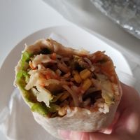 Burrito chili sin carne and veggie mix at BABs Burritos in Maastricht