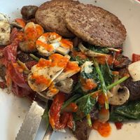 Breakfast hash with vegan sausage   at Avalon - Woodward Ave in Detroit