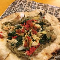 vegan pizza, sans olives  at Avalon - Woodward Ave in Detroit