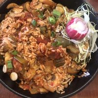 Vegan jambalaya  at Bon Temps Creole Cafe in San Luis Obispo
