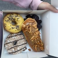 maple bacon, passion fruit, samoa, chocolate old fashioned   at Donut Friend - DTLA in Los Angeles