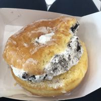 Donut + ice cream sandwich 🤤 at Donut Friend - DTLA in Los Angeles