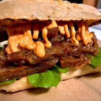 Fajitas sandwich at Marinara Pizzeria in San Jose