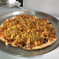 Mac and cheese pizza  at Marinara Pizzeria in San Jose