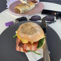 Gluten free breaky roll and sausage roll at Anastasia's Bake Shop in Shellharbour