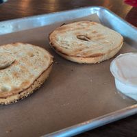 Bagel with vegan cream cheese at The Urban Bean in Orange Park