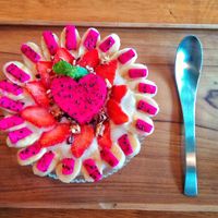 Banana smoothie bowl at BunBaliCafe in Ubud