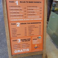 Options available at Wok Chef in Castelldefels