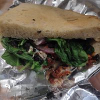 Focaccia with sun-dried tomatoes and house made cottage cheeze at WAVE in East London