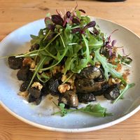 Mushrooms and walnuts on toasted sourdough! at WAVE in East London