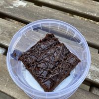 Salted chocolate brownie at WAVE in East London