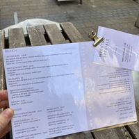 Menu at WAVE in East London