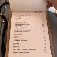 Breakfast menu  at Netzer in Stuttgart