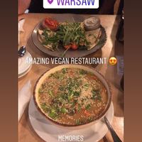 Miso soup and quesadillas  at Caffe Miasto in Warsaw