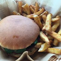 Fries and beyond meat burger  at Holy Moly in Caen