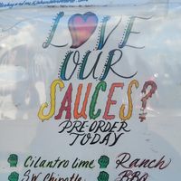 Their available sauces at Sage Against The Machine in Bellingham