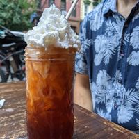 Vegan Thai iced tea at Spicy Moon - 6th St in New York City