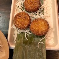 Mountain yam / vegan cheese puffs at Spicy Moon - 6th St in New York City