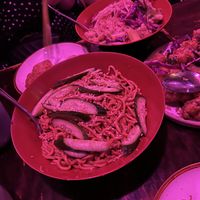 Cold sesame noodles (front) and Dan dan noodles (back)  at Spicy Moon - 6th St in New York City