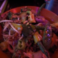 Chili glass noodles with beyond beef at Spicy Moon - 6th St in New York City