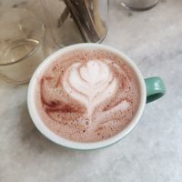 Hot cocoa with oat milk at Comptoir Sauvage in Lyon