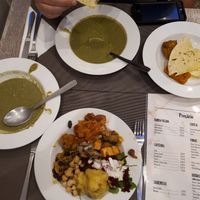 Out dish with soup at Jardim das Cerejas - Chiado in Lisbon