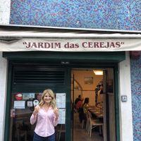 I think she liked it... at Jardim das Cerejas - Chiado in Lisbon