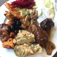 Mix of foods  at Jardim das Cerejas - Chiado in Lisbon