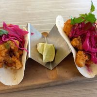 Gorgeous cauliflower taco that's on the new menu. Absolutely delicious. Price on menu is for one taco, so you'll need to order 2 or 3!☺️ at Hotel Illawong in Evans Head