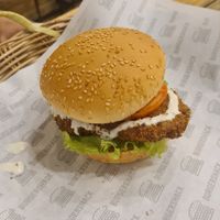 Seitan burger at Burgershack in Kampot