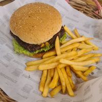 Black bean burger at Burgershack in Kampot