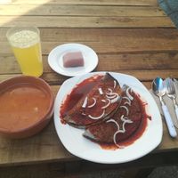 Mexican vegan enchilada  at Verde Vegano  in Oaxaca