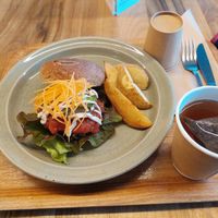 Multigrain burger at Rakuen Cafe in Naha