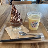 Soft cream  at Rakuen Cafe in Naha
