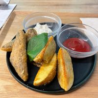 Fish and chips at Rakuen Cafe in Naha