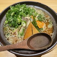 Vegan miso ramen with added green onions.  at Takesan Ramen - Obuse in Nagano