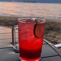 Pink lemonade at sunset at Pimenta de Cheiro in Sao Paulo