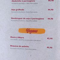 Vegetarian and vegan options available at Pimenta de Cheiro in Sao Paulo