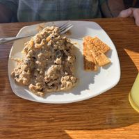 Three days in a row this time we had biscuits and gravy in the oatmeal bowl another great meal  at Palm Greens Cafe in Palm Springs