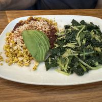 Tofu rancheros with sautéed greens  at Palm Greens Cafe in Palm Springs