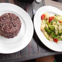 Riceberry and Stir Fried Vegetables at Easy Health in Pattaya