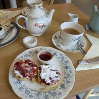 Delicious!! So nice to find a vegan cream tea. It was gorgeous. I think the scone was freshly baked too. at Twisted Currant in Helston