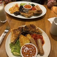 Top meal - Veganzilla (huge portion). Bottom meal - Vegan Kong  at The Funky Monkey in Stockport