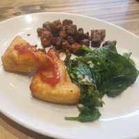 Chilli Tofu, spinach and hash browns. at The Funky Monkey in Stockport