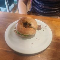 Tofu bagel at The Funky Monkey in Stockport
