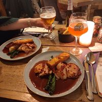 Celeriac main with red wine sauce. at Bistro De Rode Kater in Deventer