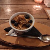 Dessert, was supposed to be panna cotta but it was not set. at Bistro De Rode Kater in Deventer