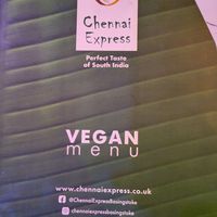 Vegan Menu Feb 2025 at Chennai Express in Basingstoke